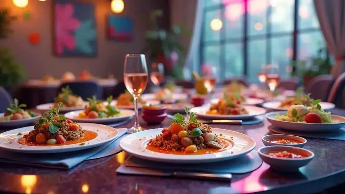Christmas dinner dishes on a table
