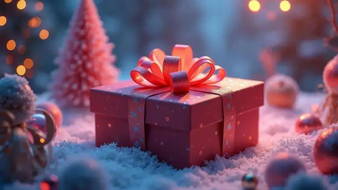 Christmas gift box with a bow