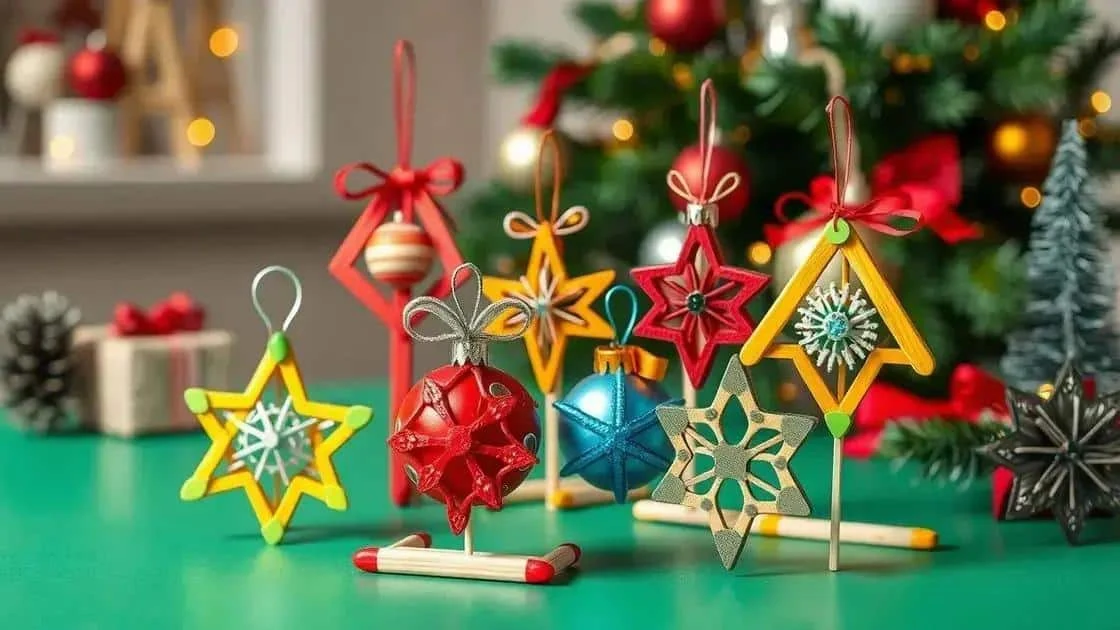 Christmas ornaments made with lolly sticks