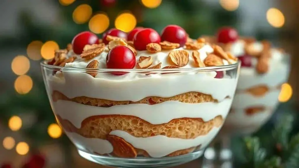 Christmas panettone pave with pale vanilla cream