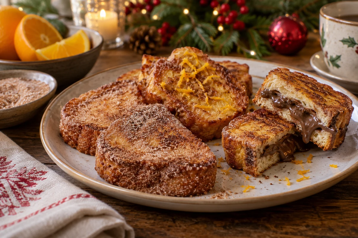 Christmas rabanada with cinnamon sugar