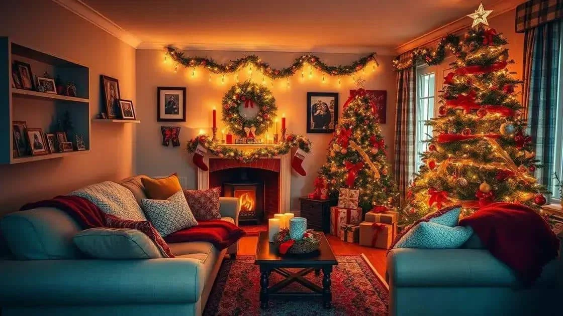 Christmas room with a decorated tree