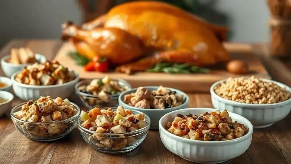 Christmas stuffing variations served separately