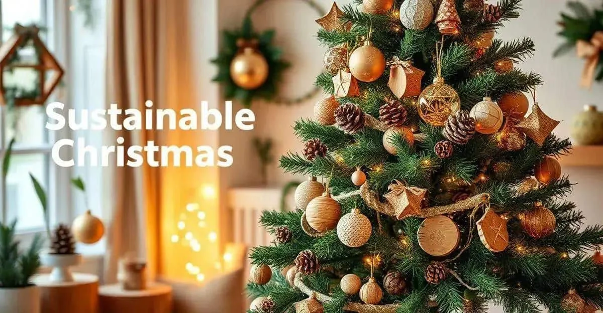 Christmas tree decorated with wood and dried fruit ornaments