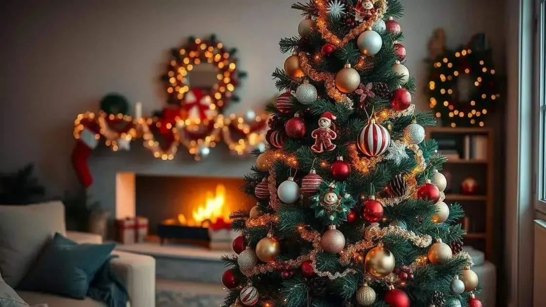 Christmas tree with handmade ornaments