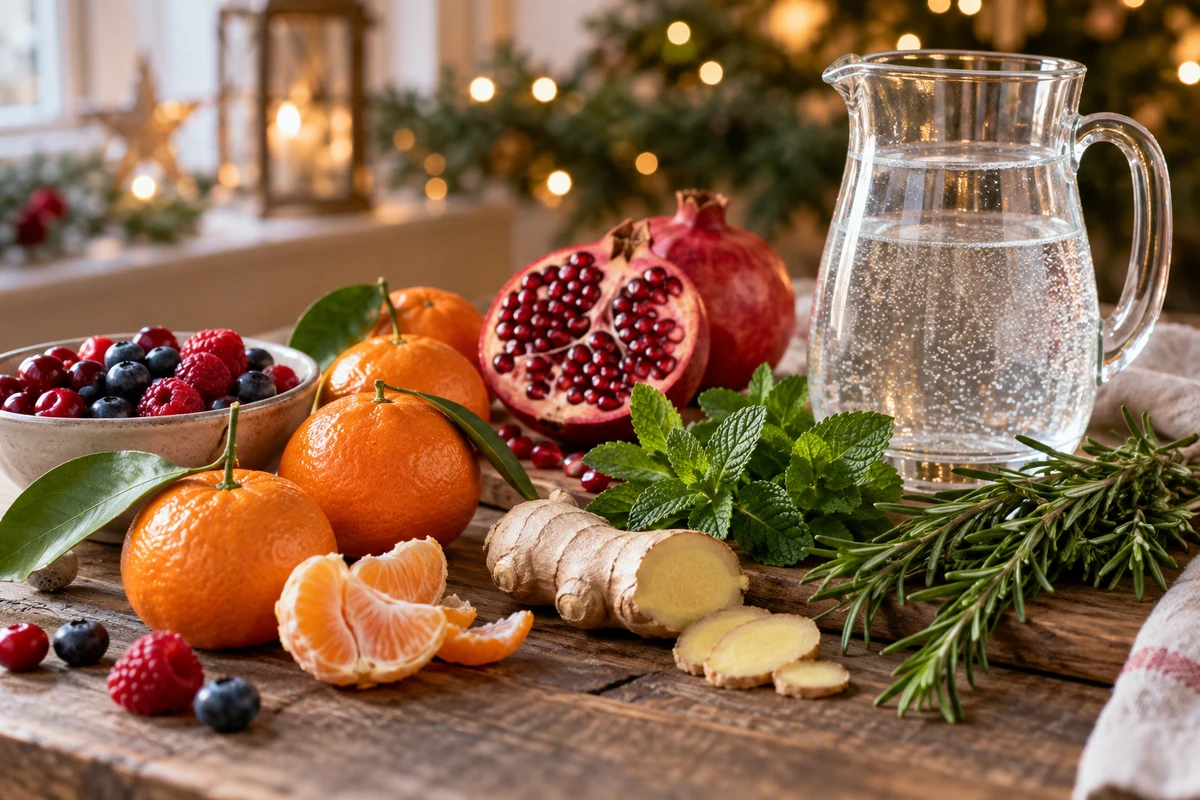 Citrus, pomegranate and herb ingredients