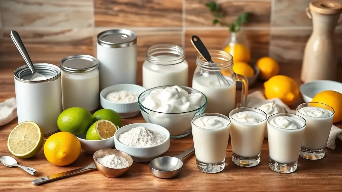 Coconut ingredients and limes for a dairy-free mousse variation