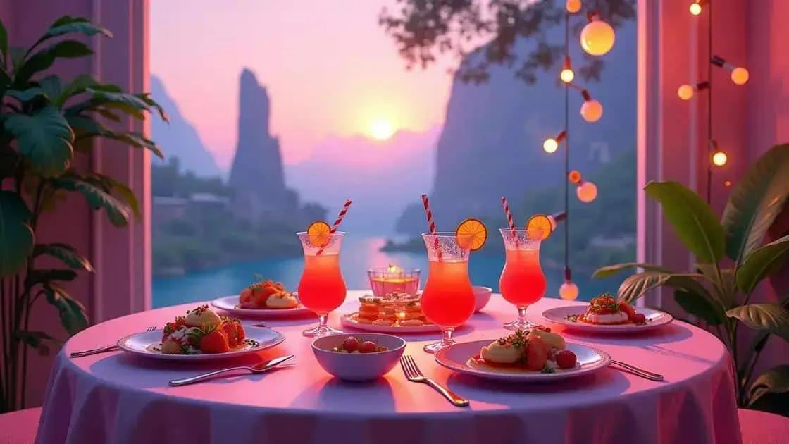 Colourful alcohol-free fruit drinks