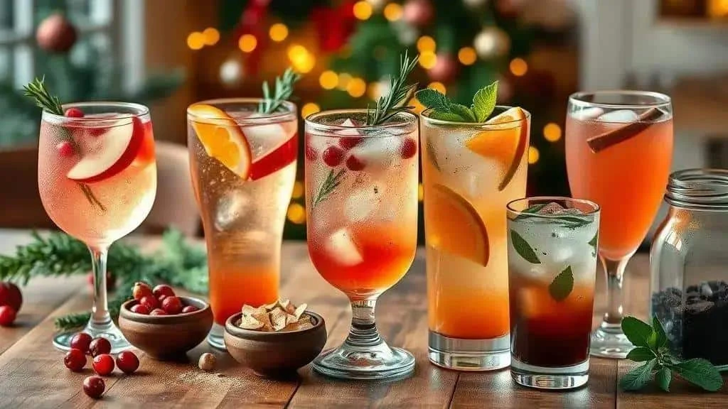 Colourful Christmas mocktails
