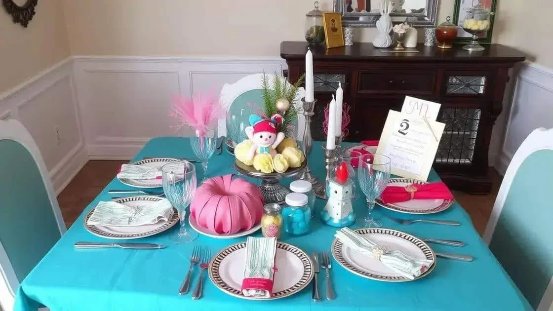 Colourful festive table settings Colourful festive table settings