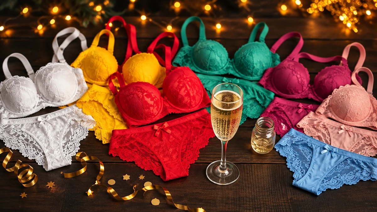 Colourful lingerie arranged for Brazilian New Year traditions