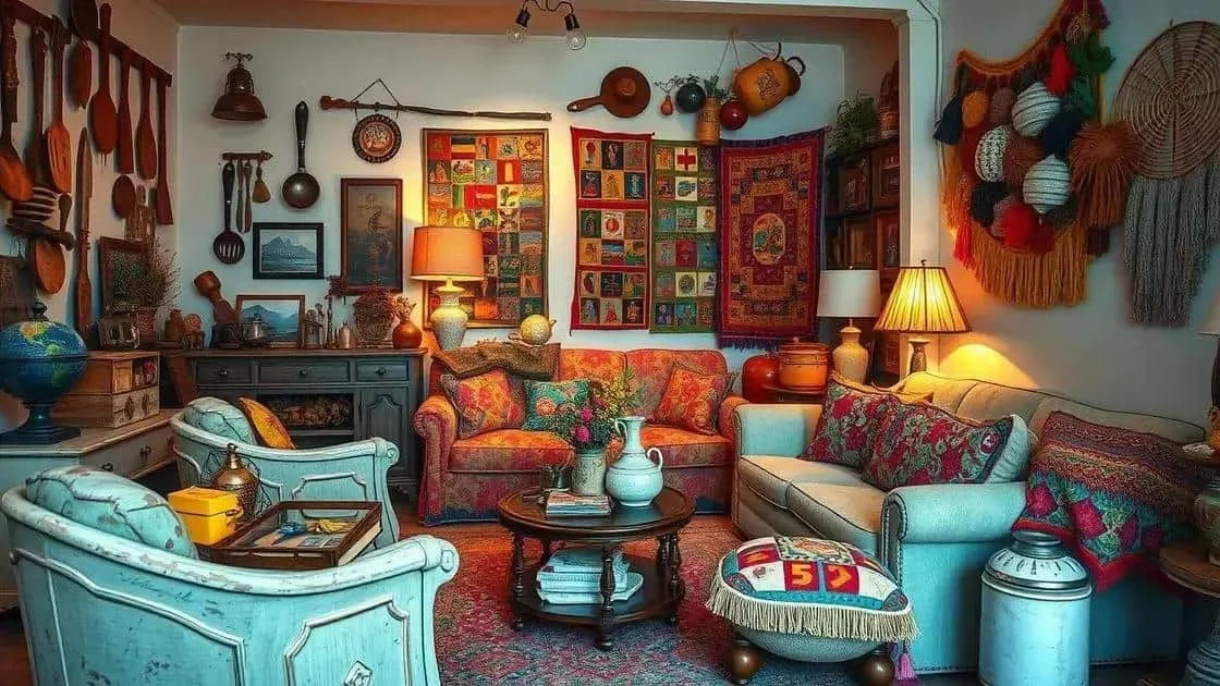 Colourful room with vintage furnishings
