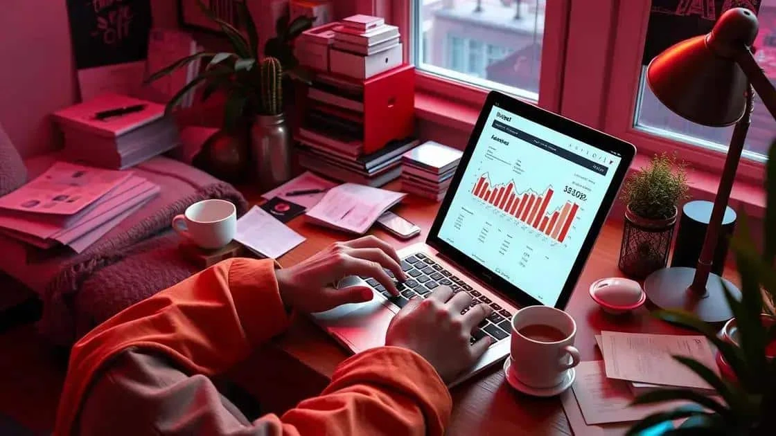 Comparing budget figures on a laptop
