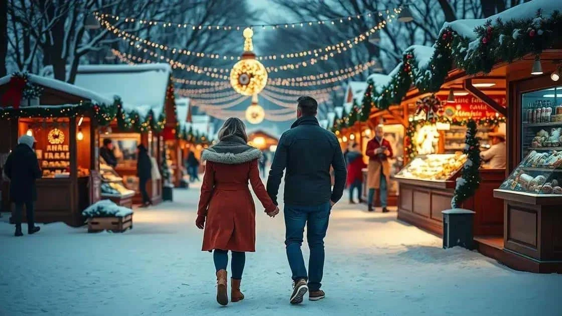 Couple visiting a festive market
