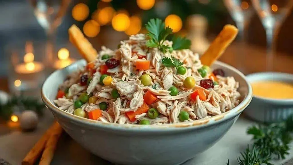 Creamy chicken salpicao with peas, sweetcorn and parsley