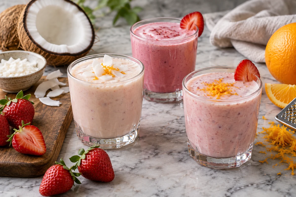 Creamy wine batida and berry drink variations