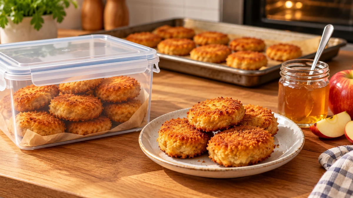 Croquettes stored in food containers Croquettes stored in food containers