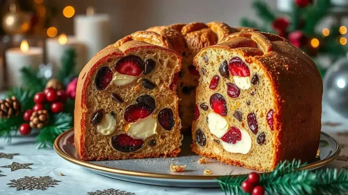 Cross-section of a filled panettone