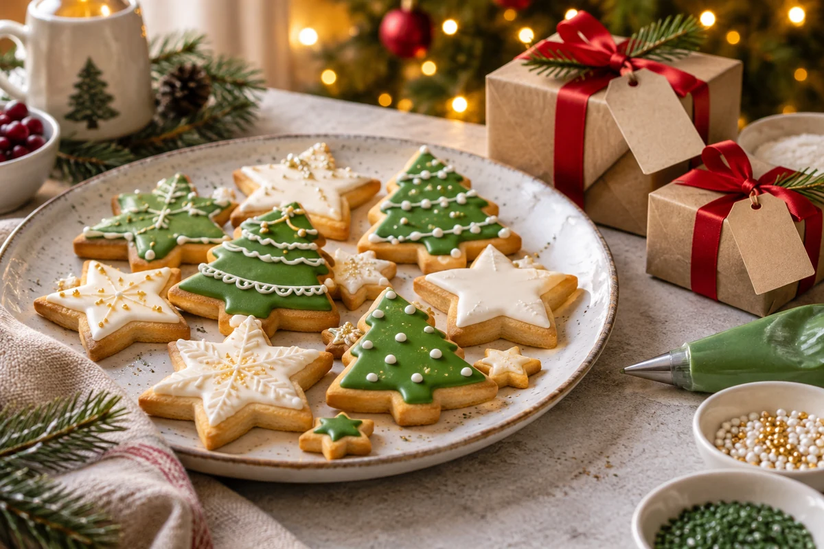 Decorated Christmas butter biscuits