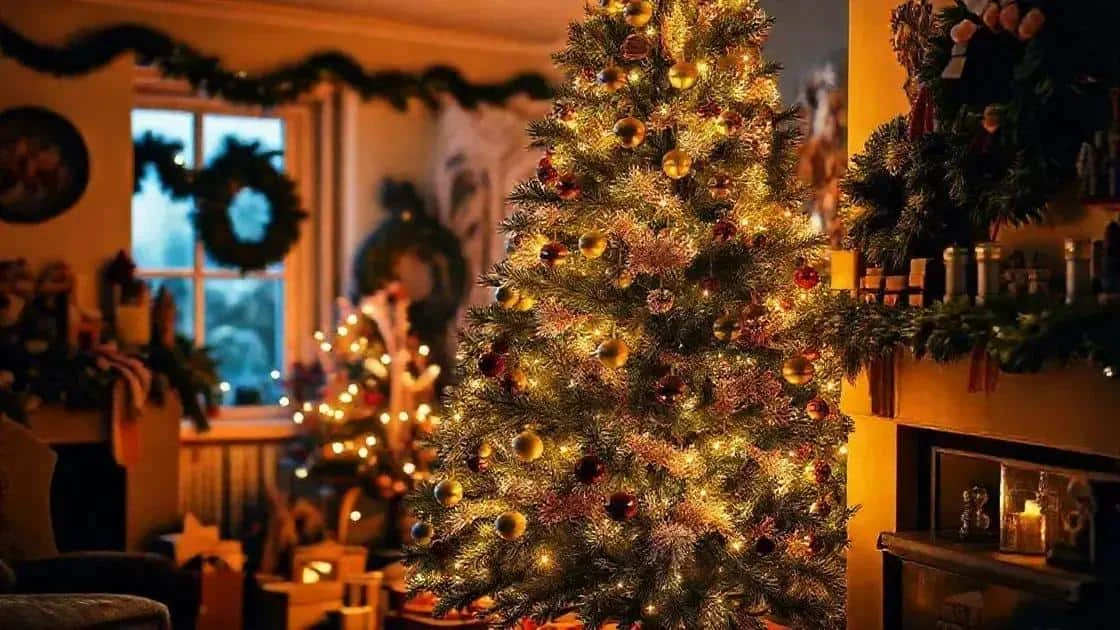 Decorated Christmas tree and presents at home Decorated Christmas tree and presents at home