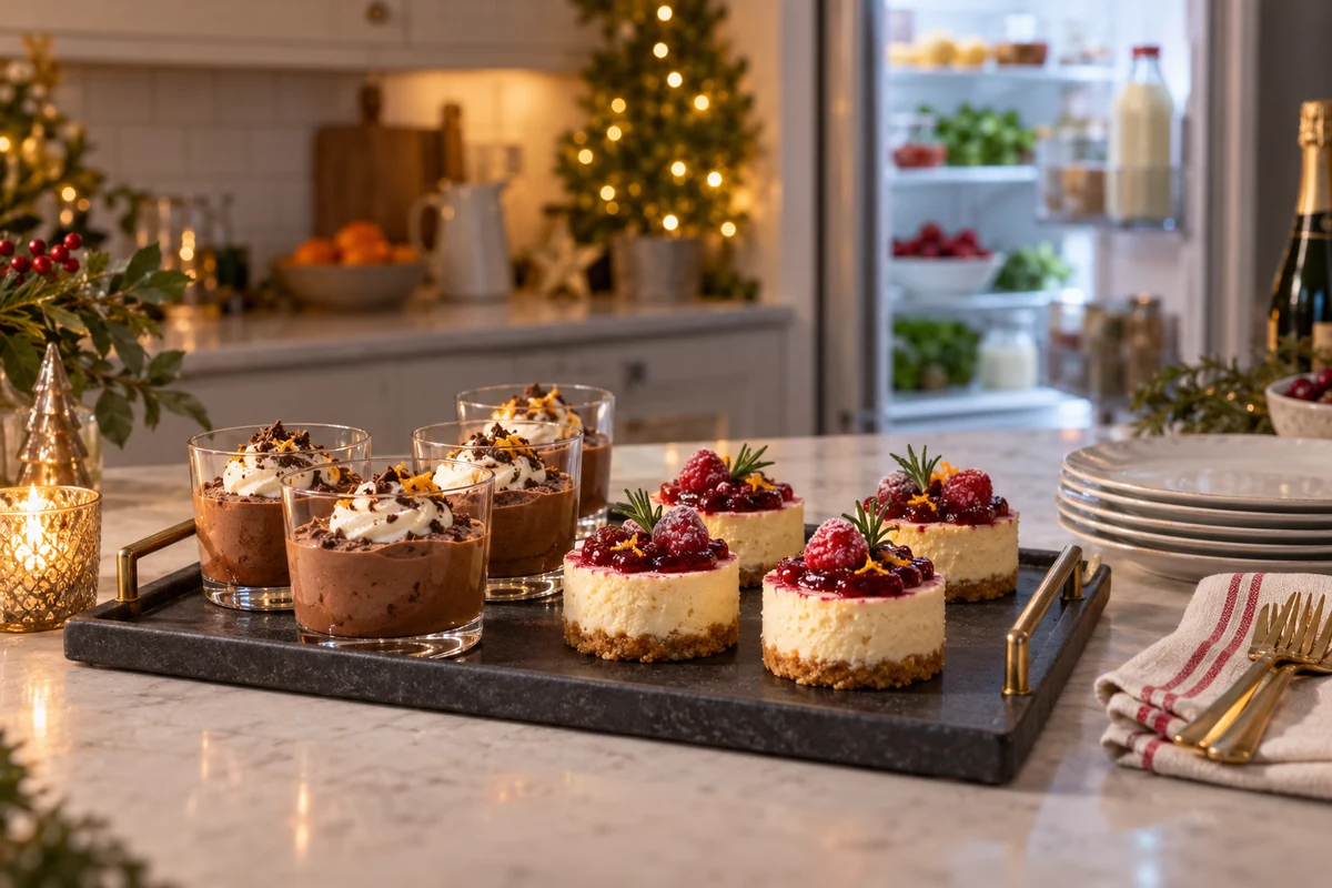 Dessert ingredients on a kitchen counter