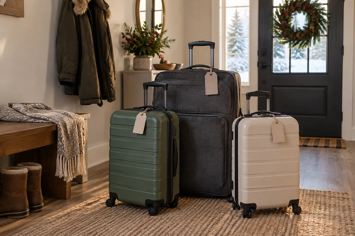 Different sizes of luggage ready for travel Different sizes of luggage ready for travel
