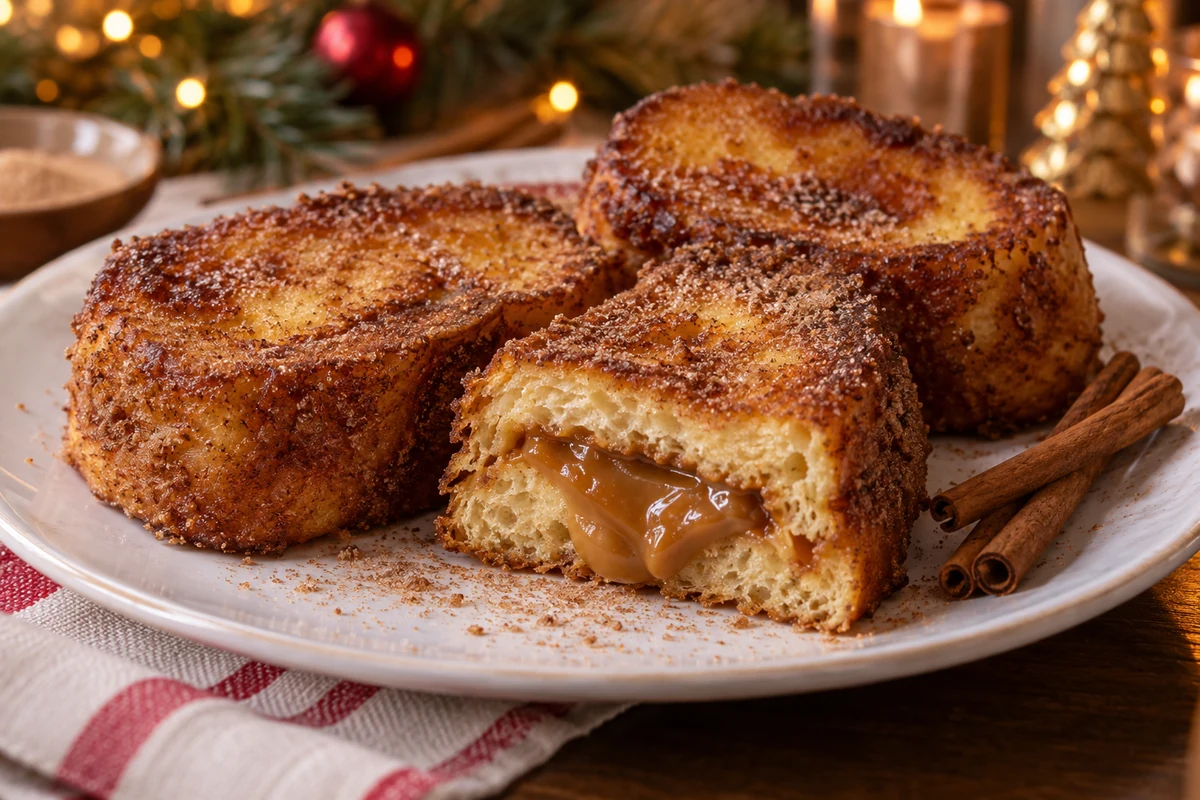Dulce de leche stuffed French toast