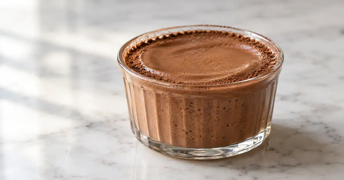 Chocolate mousse served in a glass
