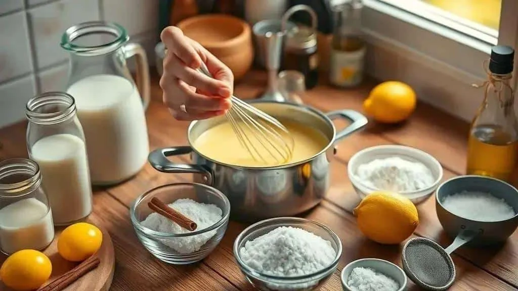 Egg yolks being whisked for Brazilian gemada