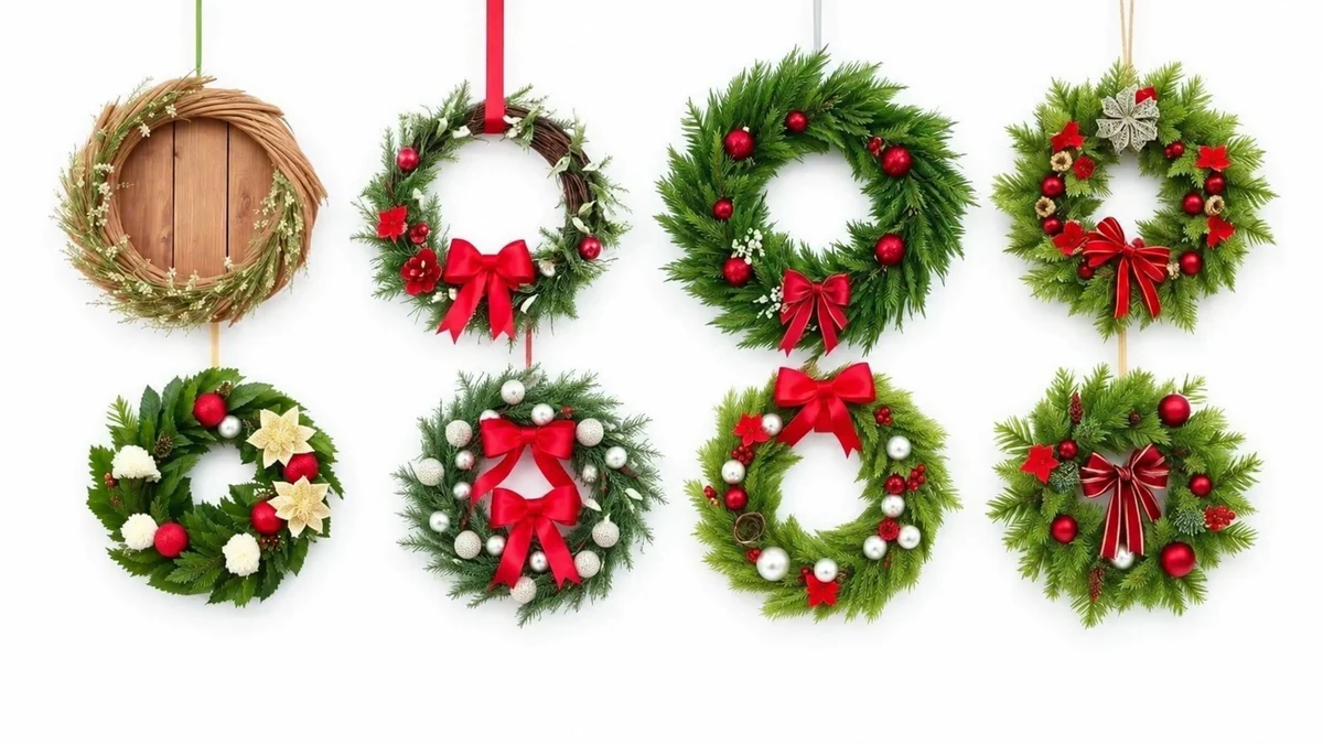 Eight Christmas wreath designs Eight Christmas wreath designs
