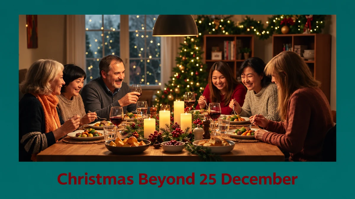 Family celebrating Christmas beyond 25 December