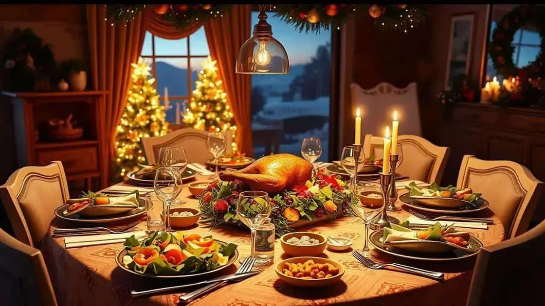 Family dinner dishes on a table