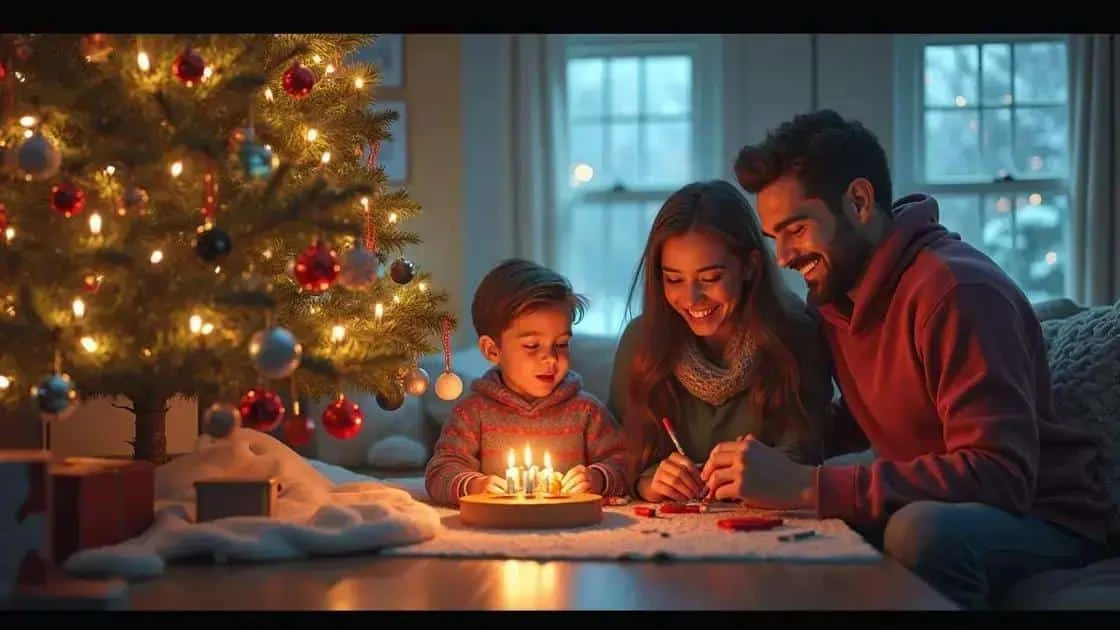 Family enjoying a small celebration at home