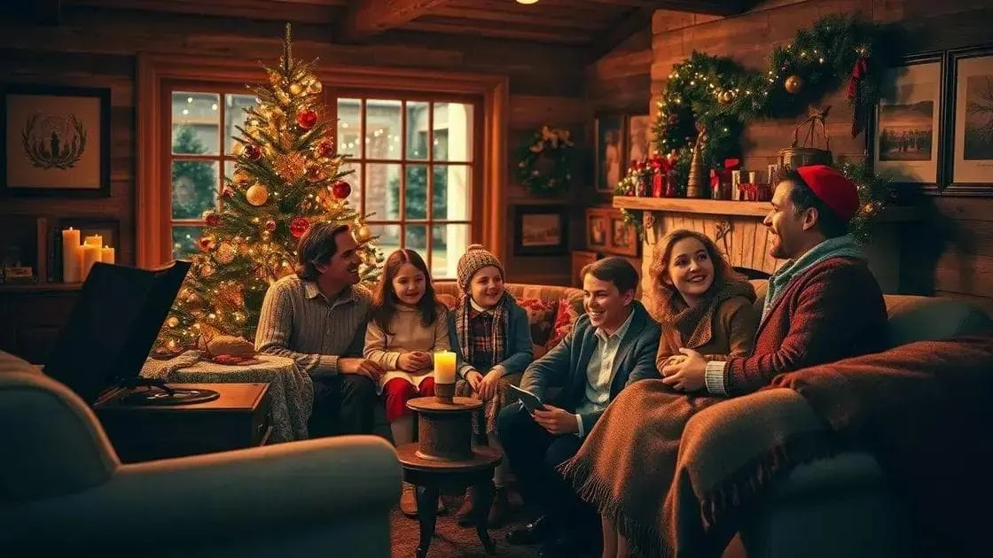 Family listening to Christmas music together