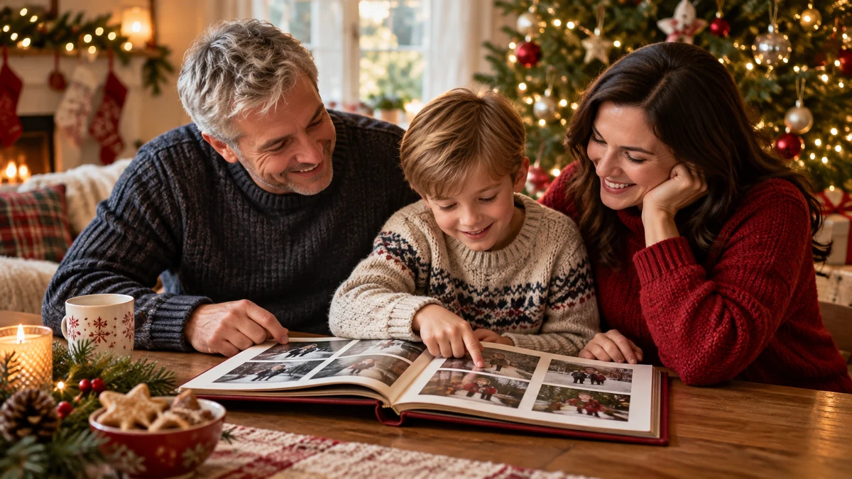 Family photos and a Christmas keepsake album