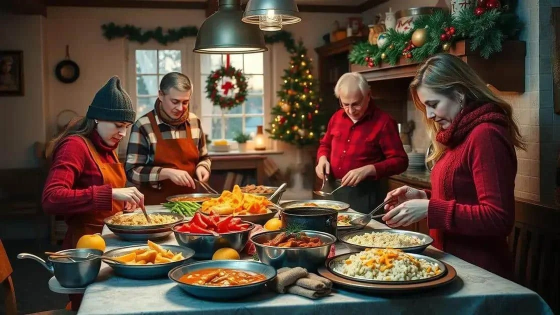 Family preparing a festive meal Family preparing a festive meal