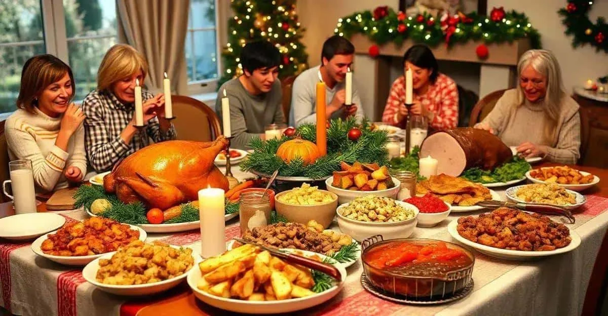 Family sharing a festive Christmas meal