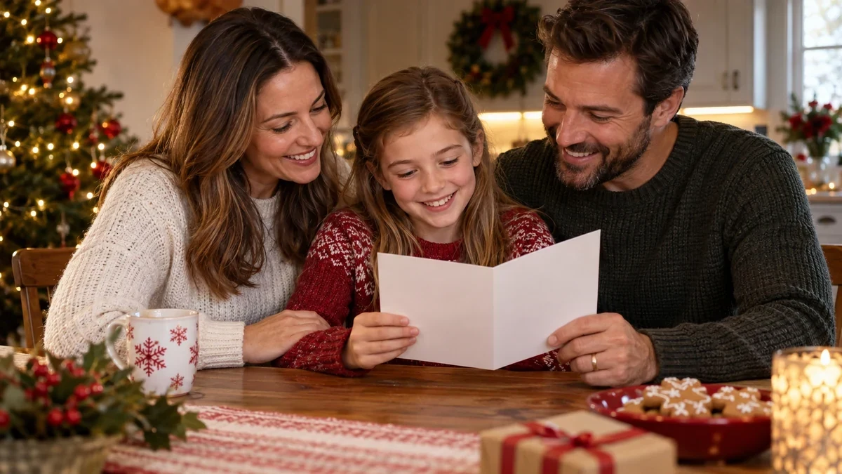 Family sharing a festive greeting