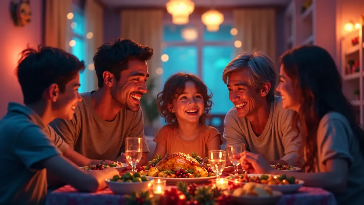 Family sharing a roast dinner