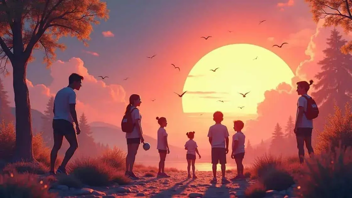 Family taking a seasonal walk