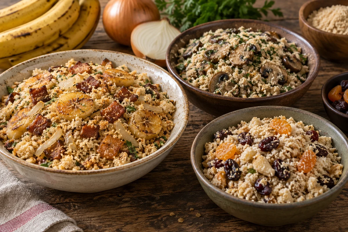 Farofa with different festive additions