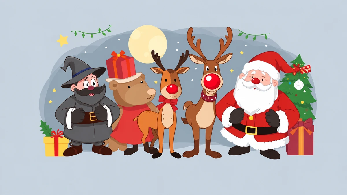 Father Christmas and winter story characters