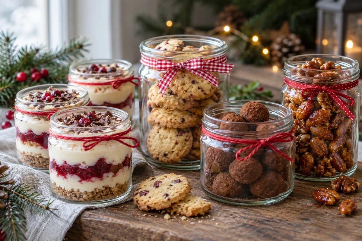 Festive biscuits and chocolate truffles