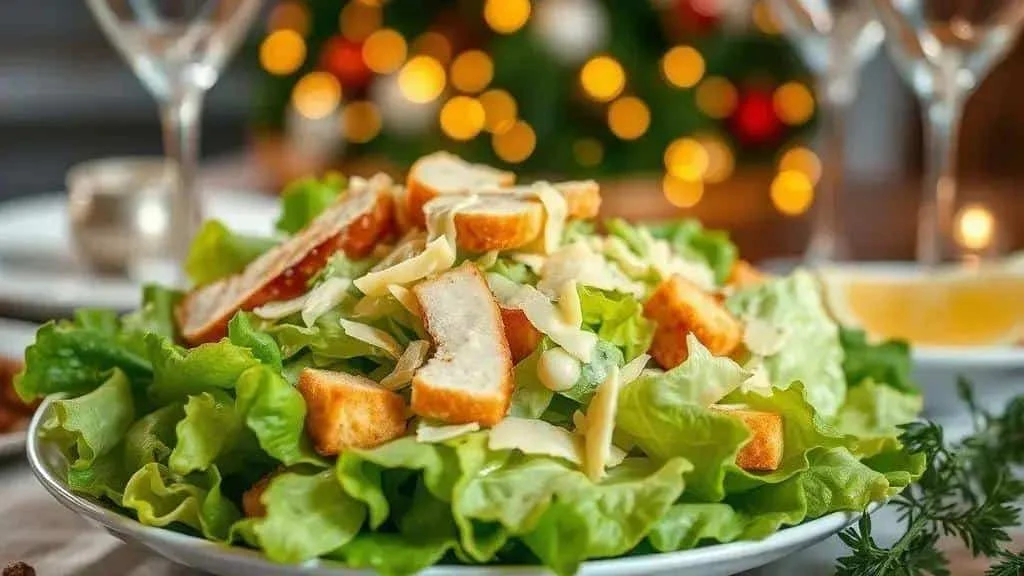 Festive Caesar salad for New Year's Eve