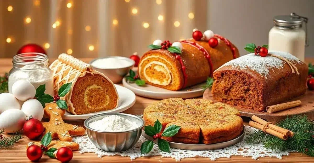 Festive cakes with baking ingredients Festive cakes with baking ingredients