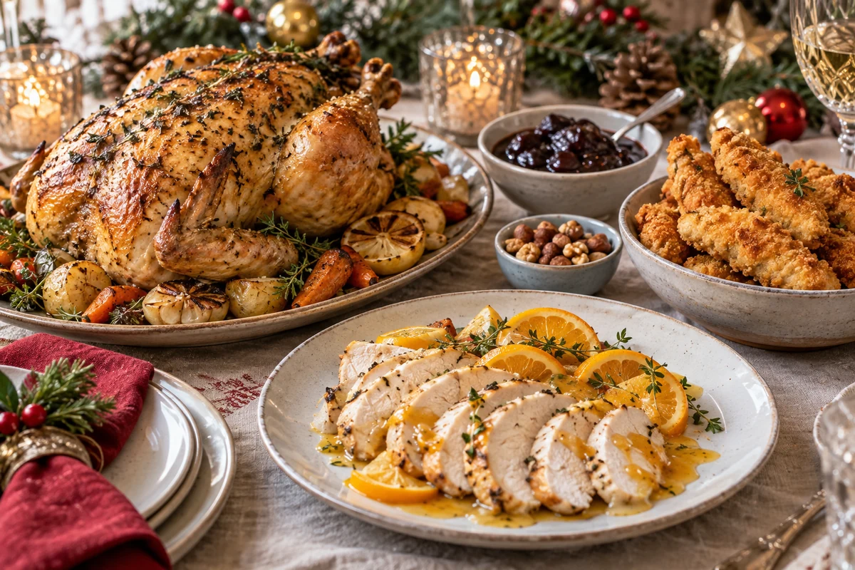 Festive chicken serving variations