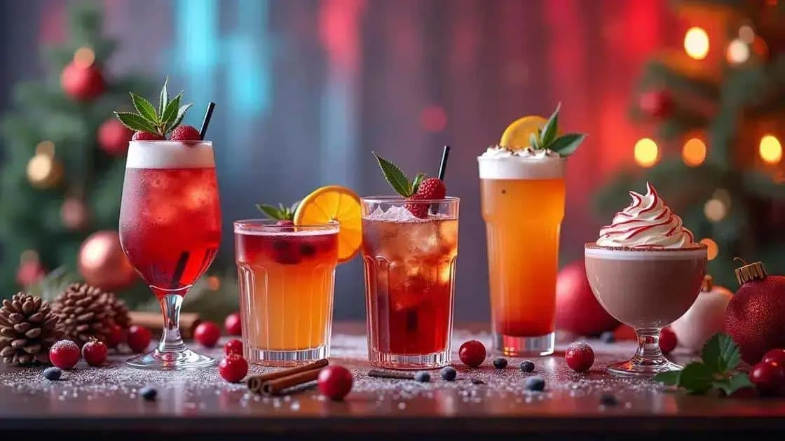 Festive drinks and a cup of cocoa