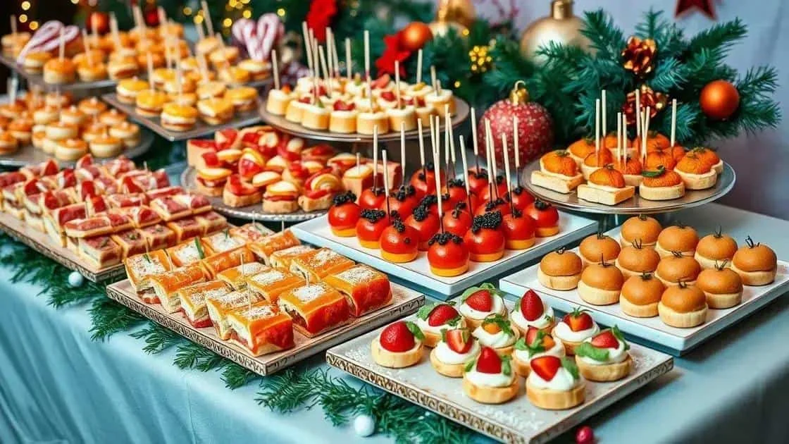 Festive finger food on serving platters