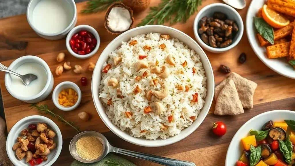 Festive rice served on a plate