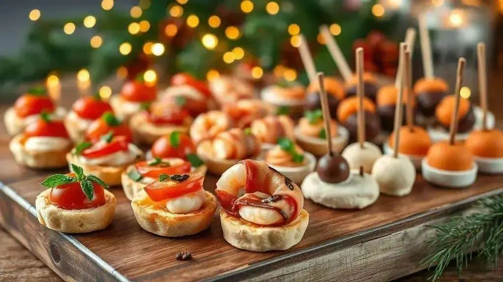 Festive selection of Christmas canapés and small bites